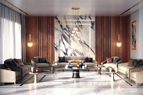living space of a luxurious builder floor in jor bagh