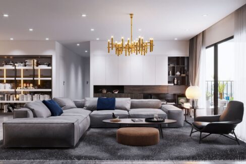 living room of a brand new and luxurious builder floor for sale in panchsheel enclave